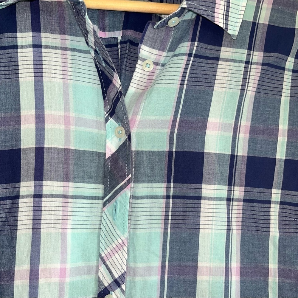 Talbots Classic Cotton Picnic Plaid Button Down - Picture 5 of 6